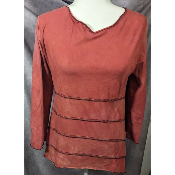 Jude Stuecker Bohemian Medieval Asymmetrical Terra Cotta Top Size Small - Picture 8 of 8